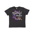 thumbnail image 1 of Inktastic Thankful and Blessed Inspirational Saying with Flowers Youth T-Shirt, 1 of 5