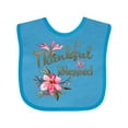thumbnail image 1 of Inktastic Thankful and Blessed Inspirational Saying with Pink Flowers Boys or Girls Baby Bib, 1 of 4