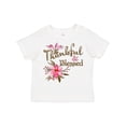 thumbnail image 1 of Inktastic Thankful and Blessed Inspirational Saying with Pink Flowers Boys or Girls Toddler T-Shirt, 1 of 5