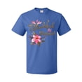 thumbnail image 1 of Inktastic Thankful and Blessed Inspirational Saying with Pink Flowers T-Shirt, 1 of 5