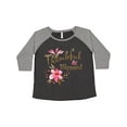 thumbnail image 1 of Inktastic Thankful and Blessed Inspirational Saying with Pink Flowers Women's Plus Size T-Shirt, 1 of 5