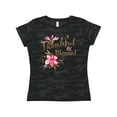thumbnail image 1 of Inktastic Thankful and Blessed Inspirational Saying with Pink Flowers Women's T-Shirt, 1 of 5