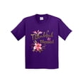 thumbnail image 1 of Inktastic Thankful and Blessed Inspirational Saying with Pink Flowers Youth T-Shirt, 1 of 5