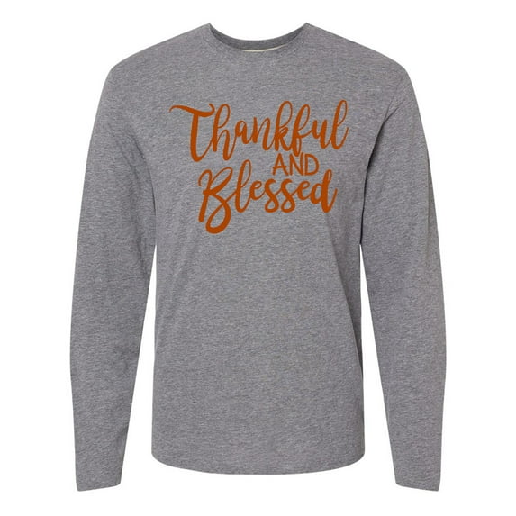 Inktastic Thankful and Blessed Long Sleeve T-Shirt