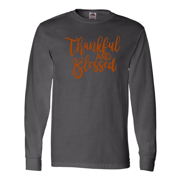 Inktastic Thankful and Blessed Long Sleeve T-Shirt