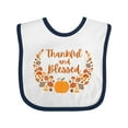 thumbnail image 1 of Inktastic Thankful and Blessed Pumpkin and Fall Leaves Boys or Girls Baby Bib, 1 of 4
