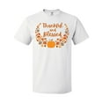 thumbnail image 1 of Inktastic Thankful and Blessed Pumpkin and Fall Leaves T-Shirt, 1 of 5