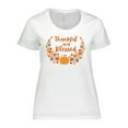 thumbnail image 1 of Inktastic Thankful and Blessed Pumpkin and Fall Leaves Women's Plus Size T-Shirt, 1 of 5
