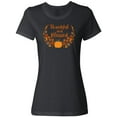 thumbnail image 1 of Inktastic Thankful and Blessed Pumpkin and Fall Leaves Women's T-Shirt, 1 of 5