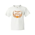thumbnail image 1 of Inktastic Thankful and Blessed Pumpkin and Fall Leaves Youth T-Shirt, 1 of 5