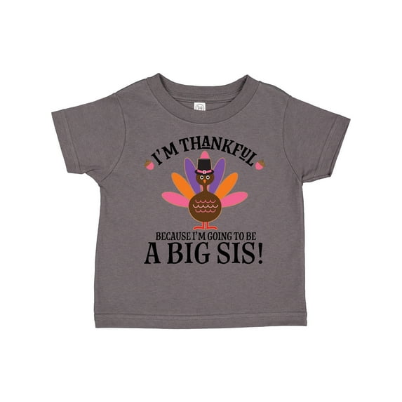 Inktastic Thanksgiving Big Sis Announcement Turkey Girls Toddler T-Shirt