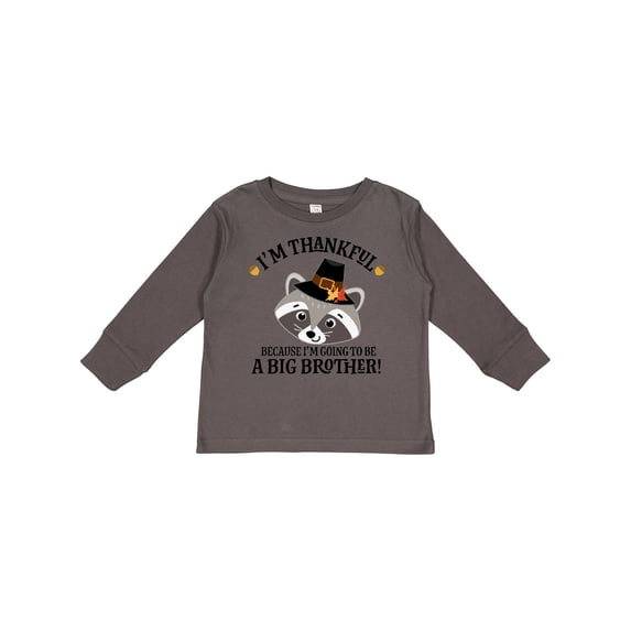 Inktastic Thanksgiving Brother Announcement Thankful Boys Long Sleeve Toddler T-Shirt