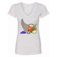 thumbnail image 1 of Inktastic Thanksgiving Cornucopia Word Art Women's V-Neck T-Shirt, 1 of 5