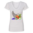 thumbnail image 1 of Inktastic Thanksgiving Cornucopia Word Art Women's V-Neck T-Shirt, 1 of 5