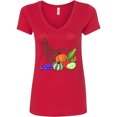 thumbnail image 1 of Inktastic Thanksgiving Cornucopia Word Art Women's V-Neck T-Shirt, 1 of 5