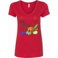 thumbnail image 1 of Inktastic Thanksgiving Cornucopia Word Art Women's V-Neck T-Shirt, 1 of 5