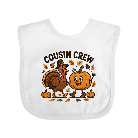 Inktastic Thanksgiving Cousin Crew Boys or Girls Baby Bib