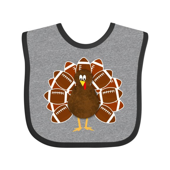 Inktastic Thanksgiving Craft Paper Football Turkey Boys or Girls Baby Bib