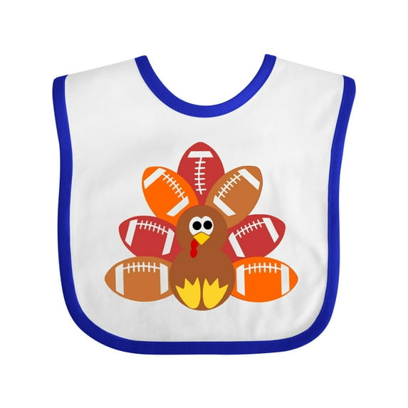Inktastic Thanksgiving Cute Football Turkey Boys or Girls Baby Bib