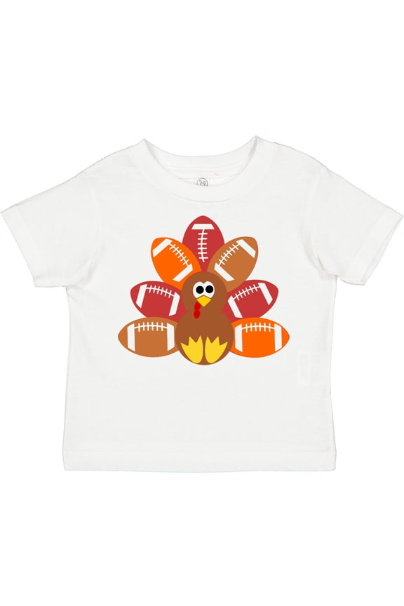 Thanksgiving Cute Football Turkey Boys or Girls Toddler T-Shirt