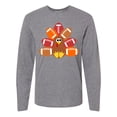 thumbnail image 1 of Inktastic Thanksgiving Cute Football Turkey Long Sleeve T-Shirt, 1 of 5