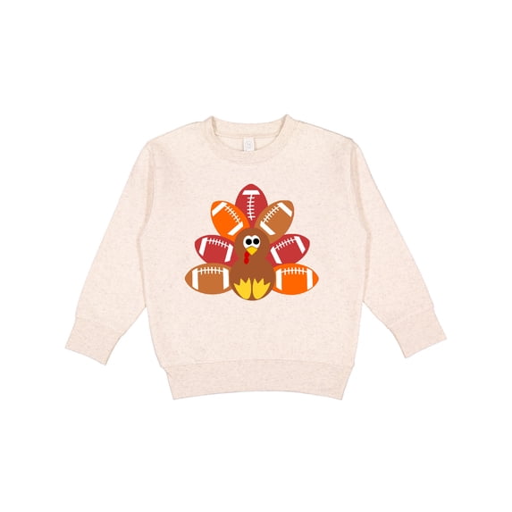 Inktastic Thanksgiving Cute Football Turkey Toddler Sweatshirt