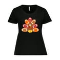 thumbnail image 1 of Inktastic Thanksgiving Cute Football Turkey Women's Plus Size T-Shirt, 1 of 5