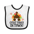 thumbnail image 1 of Inktastic Thanksgiving Cutest Turkey in Town Boys or Girls Baby Bib, 1 of 4