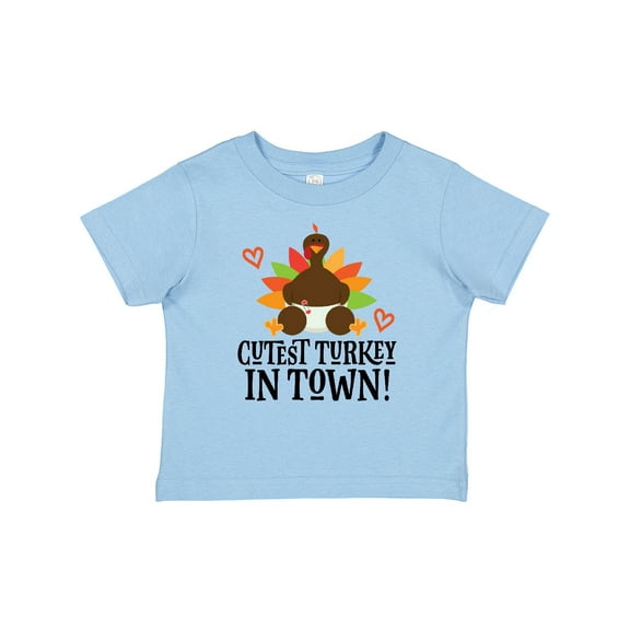 Inktastic Thanksgiving Cutest Turkey in Town Boys or Girls Baby T-Shirt