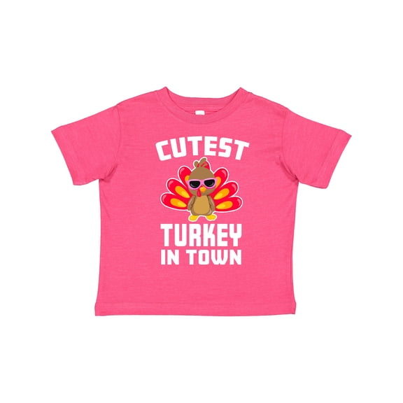 Inktastic Thanksgiving Cutest Turkey in Town Boys or Girls Toddler T-Shirt