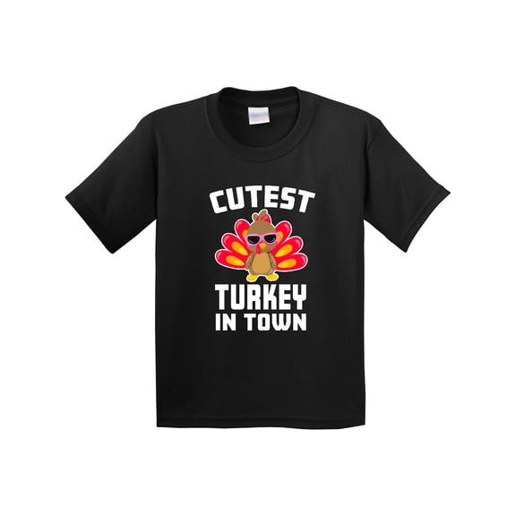 Inktastic Thanksgiving Cutest Turkey in Town Youth T-Shirt