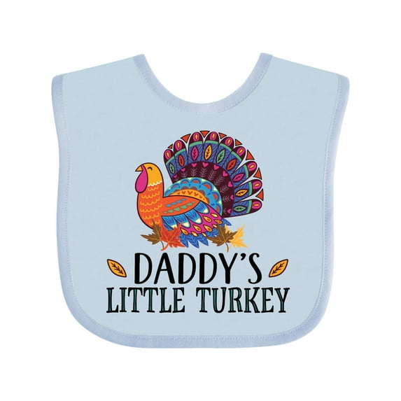 Inktastic Thanksgiving Daddy Little Turkey Boys or Girls Baby Bib