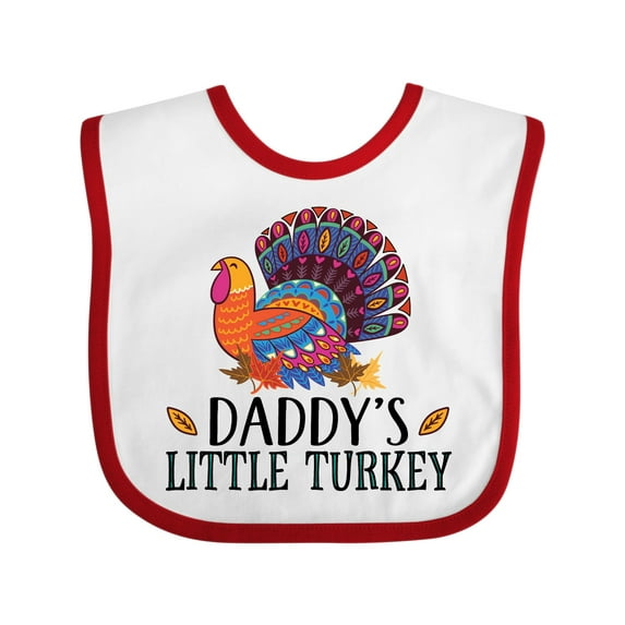 Inktastic Thanksgiving Daddy Little Turkey Boys or Girls Baby Bib