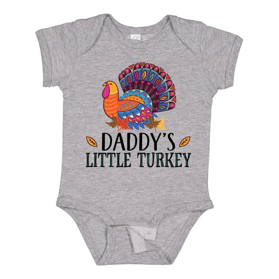 Inktastic Thanksgiving Daddy Little Turkey Boys or Girls Baby Bodysuit