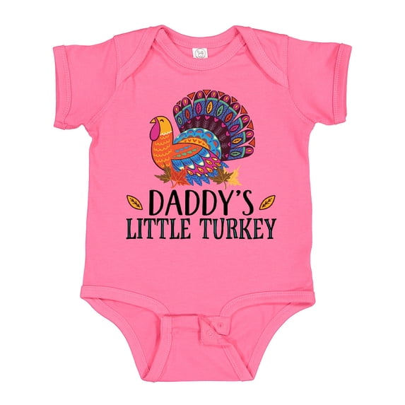 Inktastic Thanksgiving Daddy Little Turkey Boys or Girls Baby Bodysuit