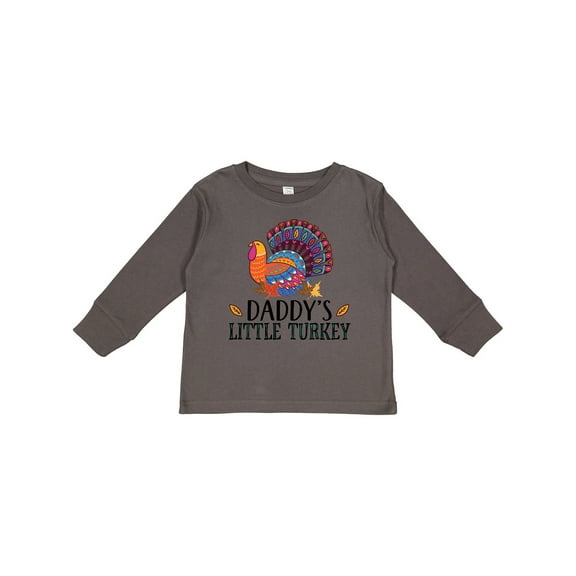 Inktastic Thanksgiving Daddy Little Turkey Boys or Girls Long Sleeve Toddler T-Shirt
