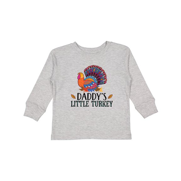 Inktastic Thanksgiving Daddy Little Turkey Boys or Girls Long Sleeve Toddler T-Shirt