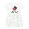 thumbnail image 1 of Inktastic Thanksgiving Daddy Little Turkey Girls Toddler Dress, 1 of 5