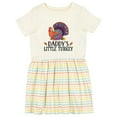 thumbnail image 1 of Inktastic Thanksgiving Daddy Little Turkey Girls Toddler Dress, 1 of 5