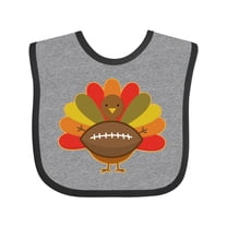 Inktastic Thanksgiving Day Turkey Football Fan Boys or Girls Baby Bib
