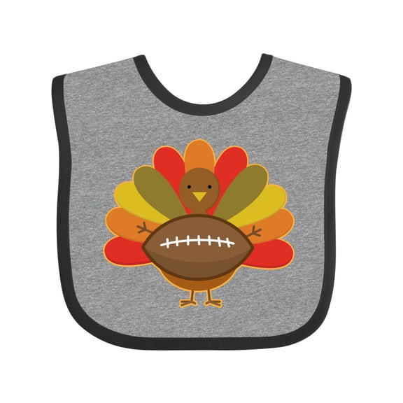 Inktastic Thanksgiving Day Turkey Football Fan Boys or Girls Baby Bib
