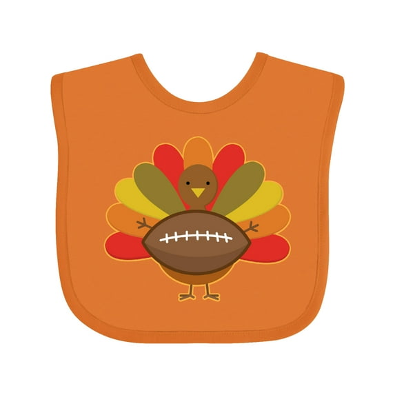 Inktastic Thanksgiving Day Turkey Football Fan Boys or Girls Baby Bib