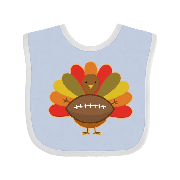 Inktastic Thanksgiving Day Turkey Football Fan Boys or Girls Baby Bib