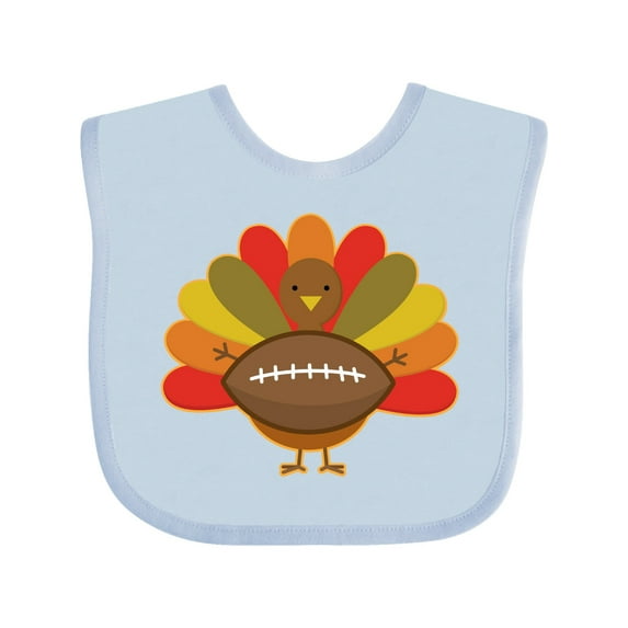 Inktastic Thanksgiving Day Turkey Football Fan Boys or Girls Baby Bib