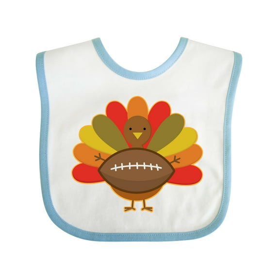 Inktastic Thanksgiving Day Turkey Football Fan Boys or Girls Baby Bib