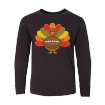 Inktastic Thanksgiving Day Turkey Football Fan Long Sleeve Youth T-Shirt