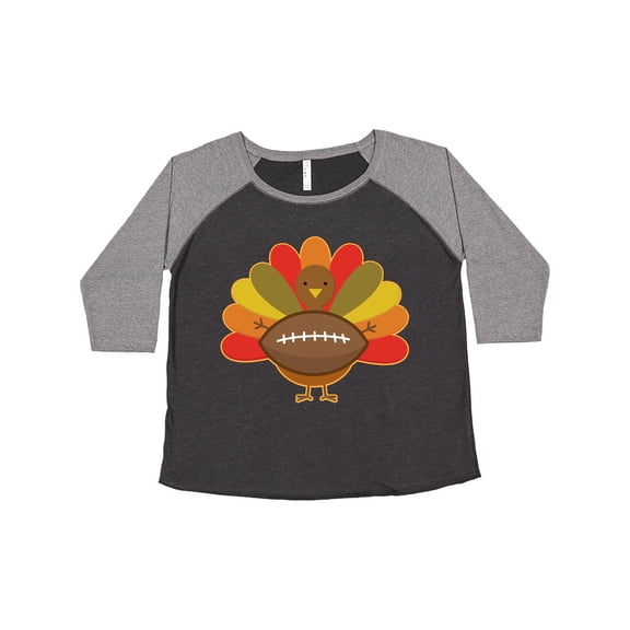 Inktastic Thanksgiving Day Turkey Football Fan Women's Plus Size T-Shirt