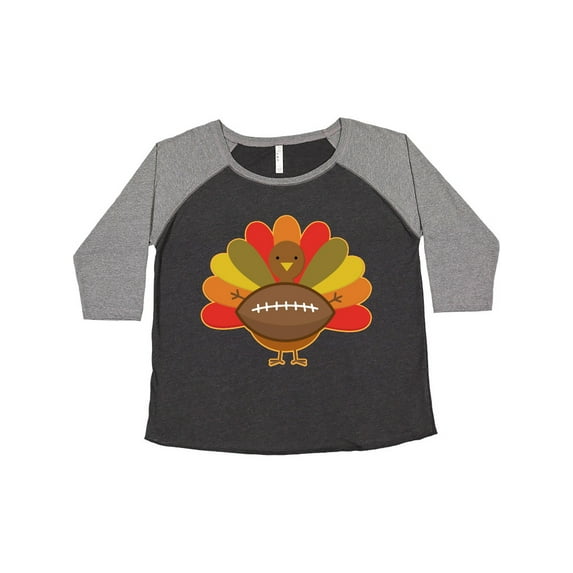 Inktastic Thanksgiving Day Turkey Football Fan Women's Plus Size T-Shirt
