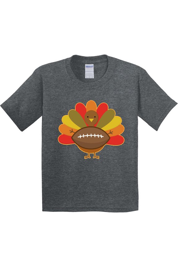 Thanksgiving Day Turkey Football Fan Youth T-Shirt