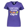 thumbnail image 1 of Inktastic Thanksgiving Dinner Crew with Turkey Legs, Pie and Corn Women's V-Neck T-Shirt, 1 of 5